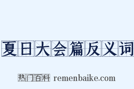 夏日大会篇反义词是什么意思的图片